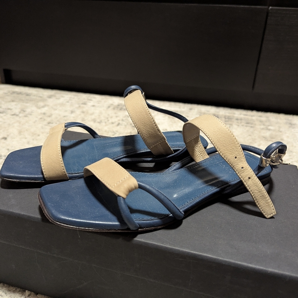 Theory Elegant Tan and Blue Women's Sandals, US 5